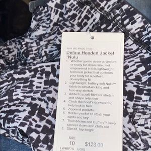 lululemon athletica Jackets & Coats - Define Hooded Jacket *Nulu, NWT lululemon athletica Jackets & Coats - Define Hooded Jacket *Nulu, NWT